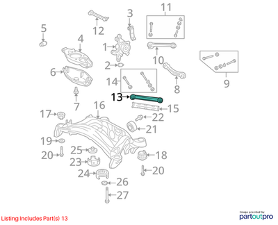 06-09 Mercedes-Benz CLK 350 RWD Rear Suspension Right Side Control Arm Set of 52