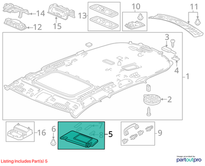 2014-2020 Acura MDX Right Passenger Sun Visor Cloth 83230-TZ5-A01ZB OEM 2