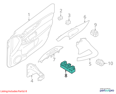 14-20 Nissan Rogue FR LH Door Master Power Window Switch 25401-4BA5A OEM *ReaD* - Alshned Auto Parts