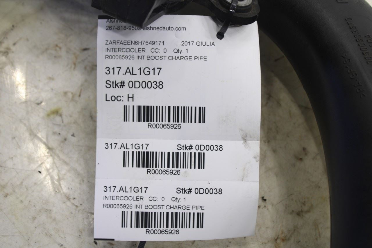 17-24 Alfa Romeo Giulia Ti AWD 2.0L Engine Intercooler Hose Tube Pipe w/ Sensor - Alshned Auto Parts