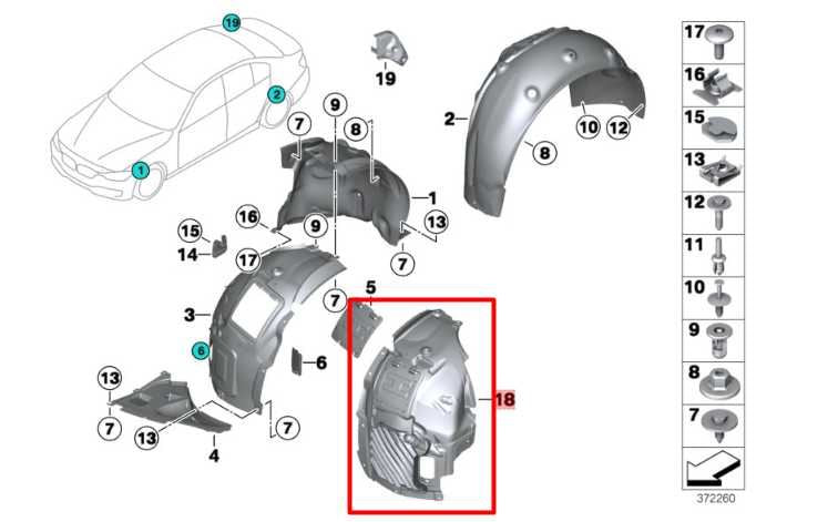 15-16 BMW 435i Gran Coupe Front LH Inner Fender Liner Splash Shield 51717260729 - Alshned Auto Parts