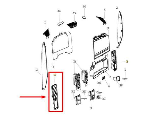 2013-2018 Ram 1500 FR Dash Left Driver Side Air Vent Grill Trim 1WA62DX9AF OEM - Alshned Auto Parts