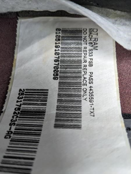 2019-24 Ram 1500 Big Horn Crew Cab Front Right Side Seat Backrest Upper Cushion - Alshned Auto Parts