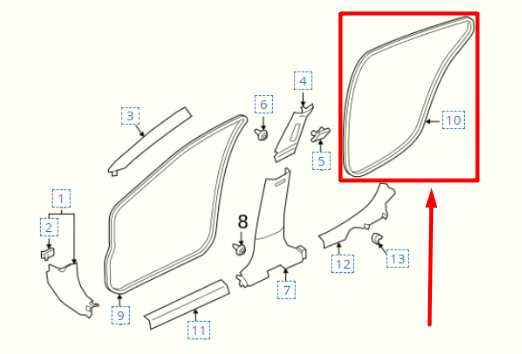 2019-2020 Nissan Altima Rear Right Door Weatherstrip On Body 76923-6CA0A OEM - Alshned Auto Parts