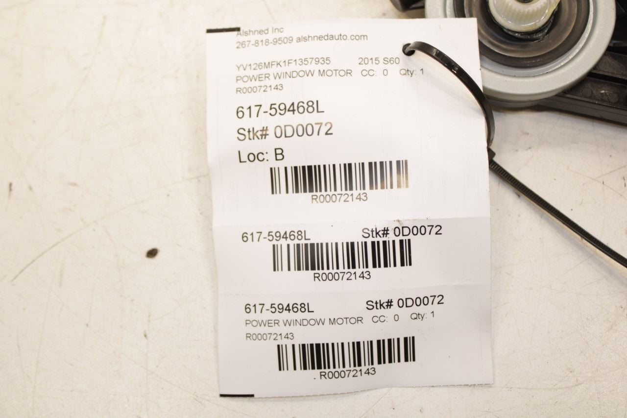 2015-2018 Volvo S60 T5 Premier Rear Left Side Power Window Motor 31253064 OEM - Alshned Auto Parts