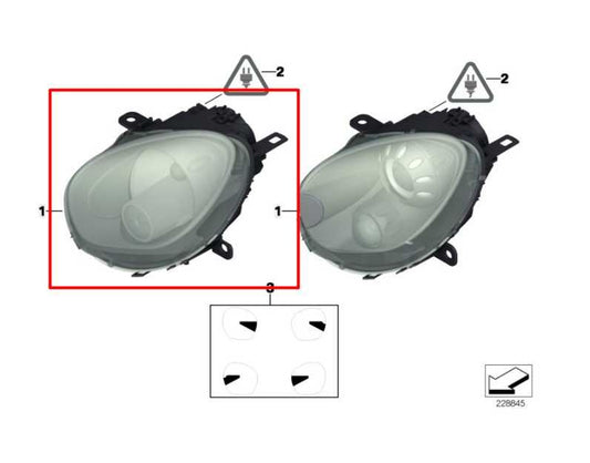 2011-16 Mini Countryman Cooper S 1.6L AWD Front Right Side Headlight Lamp *ReaD* - Alshned Auto Parts