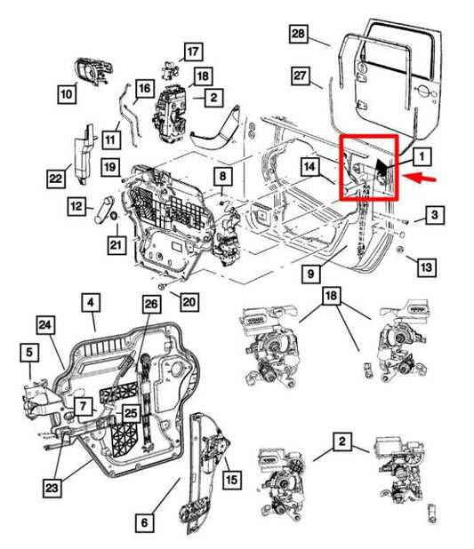 07-18 Jeep Wrangler Front and Rear RH and LH Door Exterior Handle Set 4589164AH - Alshned Auto Parts