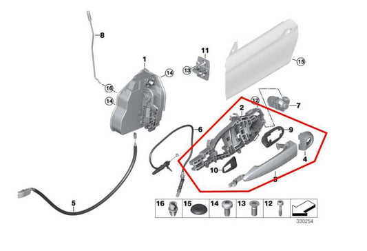 15-16 BMW 435i Gran Coupe xDrive Front RH Side Door Exterior Handle 51210445184 - Alshned Auto Parts