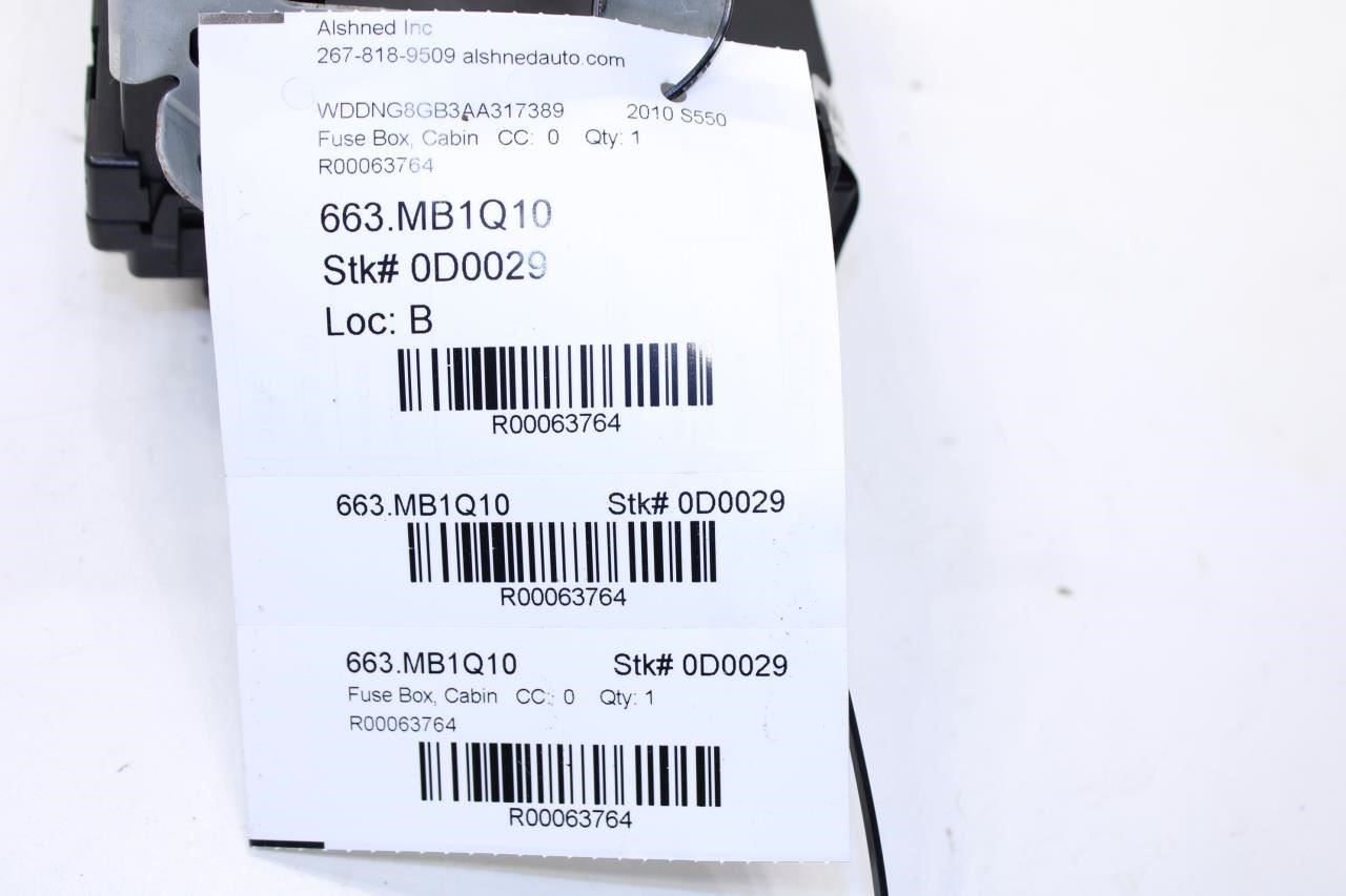 2009-10 Mercedes-Benz S550 Rear Trunk Fuse Relay Junction Box 221-545-14-01 OEM - Alshned Auto Parts