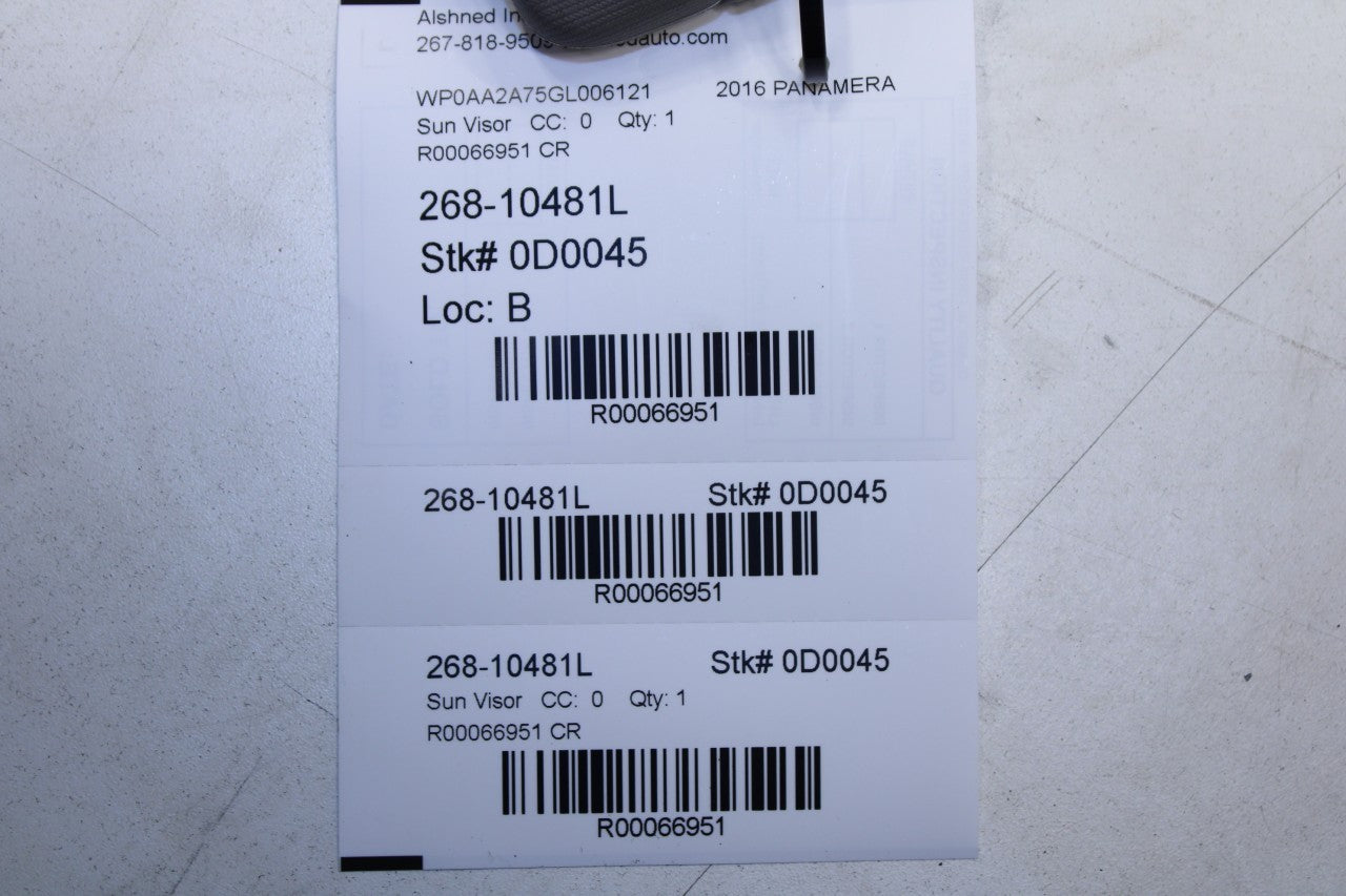 10-16 Porsche Panamera 4 Front Left Side Sun Visor w/ Illuminated Mirror *ReaD* - Alshned Auto Parts