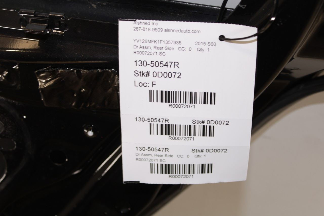 2011-2018 Volvo S60 T5 Premier Rear Right Passenger Door Shell Panel 32291069 - Alshned Auto Parts
