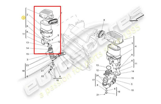 14-17 Maserati Ghibli S Q4 3.0L AWD Air Intake Cleaner Filter Housing Right Side - Alshned Auto Parts