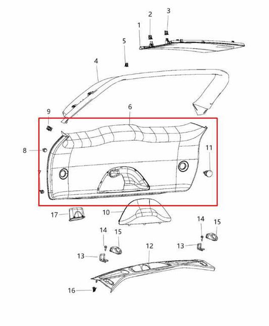 2014-2021 Jeep Grand Cherokee Summit Rear Liftgate Tailgate Lower Trim Panel - Alshned Auto Parts