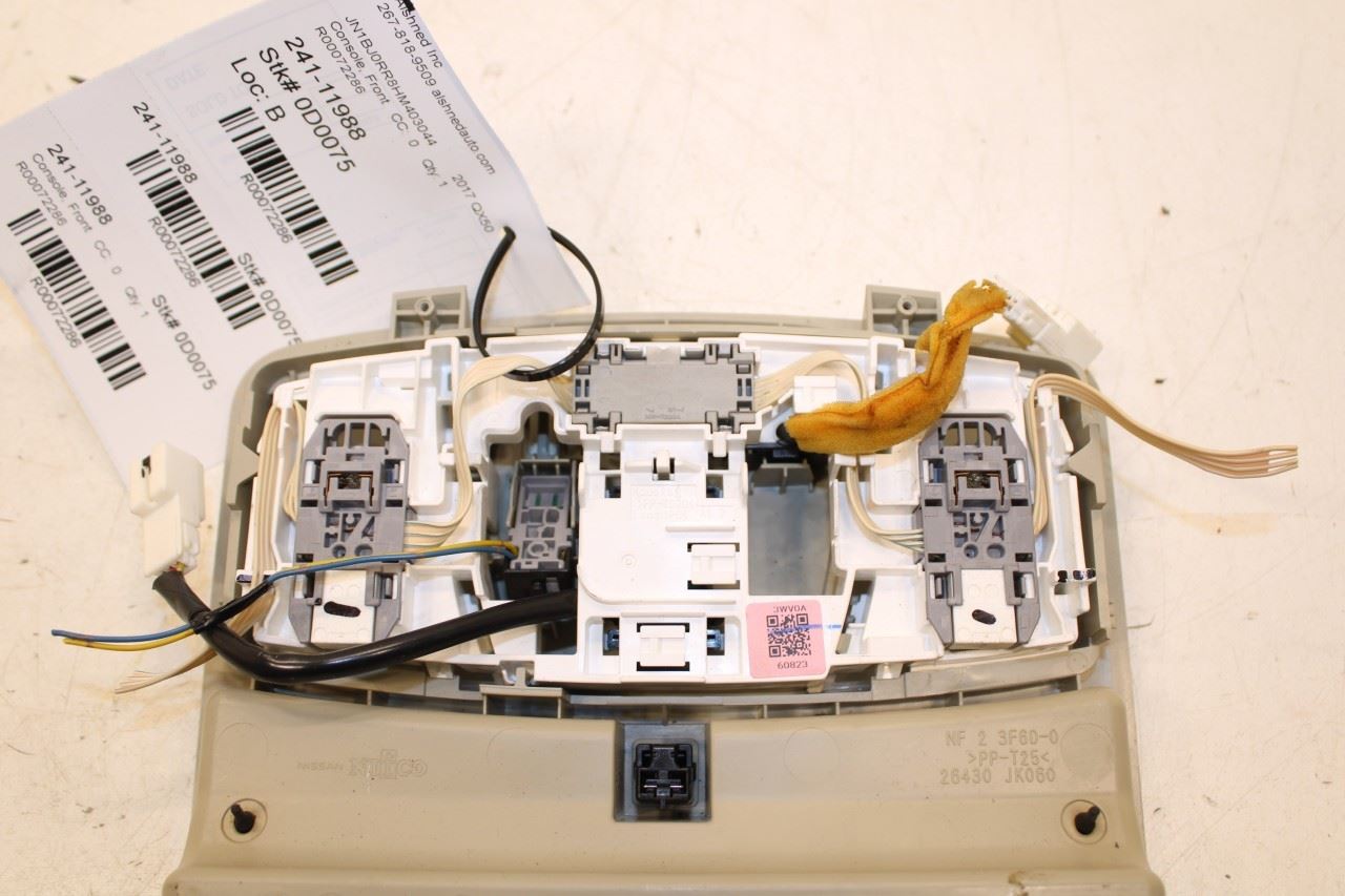 14-17 Infiniti QX50 Front Roof Overhead Console Dome Light Lamp 26430-JK060 - Alshned Auto Parts