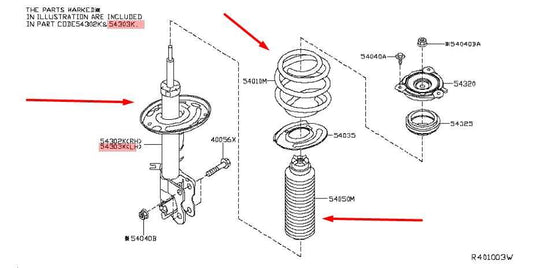 2019-2020 Infiniti QX60 Front Left Side Shock Strut Absorber E4303-9NF0A OEM - Alshned Auto Parts