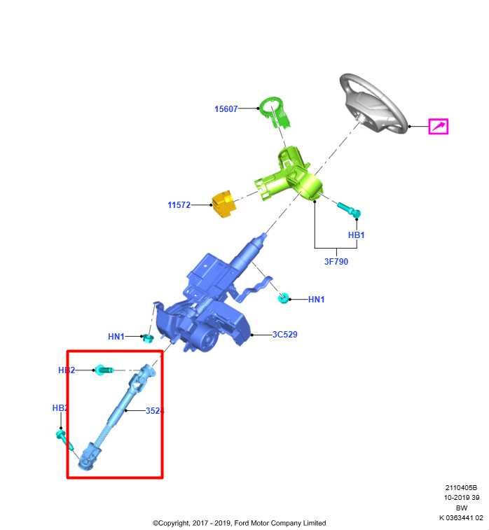 2018-22 Ford EcoSport SE Steering Column Intermediate Lower Shaft GN15-3C662-CA - Alshned Auto Parts