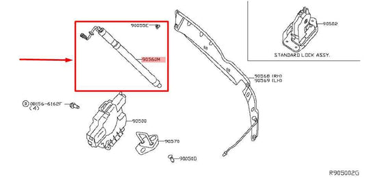 2017-20 Nissan Pathfinder RR LH Tailgate Power Cylinder Lift Support 90560-3KA0E - Alshned Auto Parts