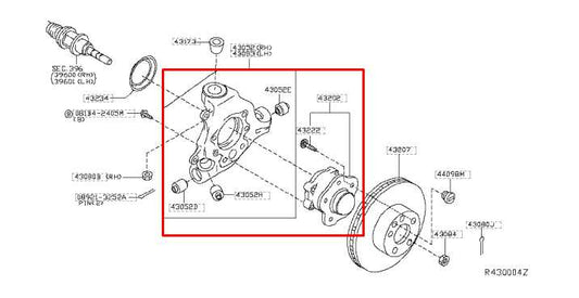 2008-2019 Nissan Murano Platinum Rear Right Side Spindle Knuckle Hub 43018-1AA0A - Alshned Auto Parts