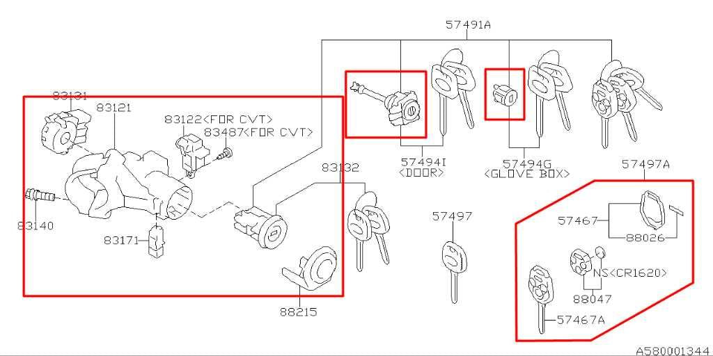12-16 Subaru Impreza Sport Premium AWD Ignition Switch Lock Cylinder and Fob Key - Alshned Auto Parts