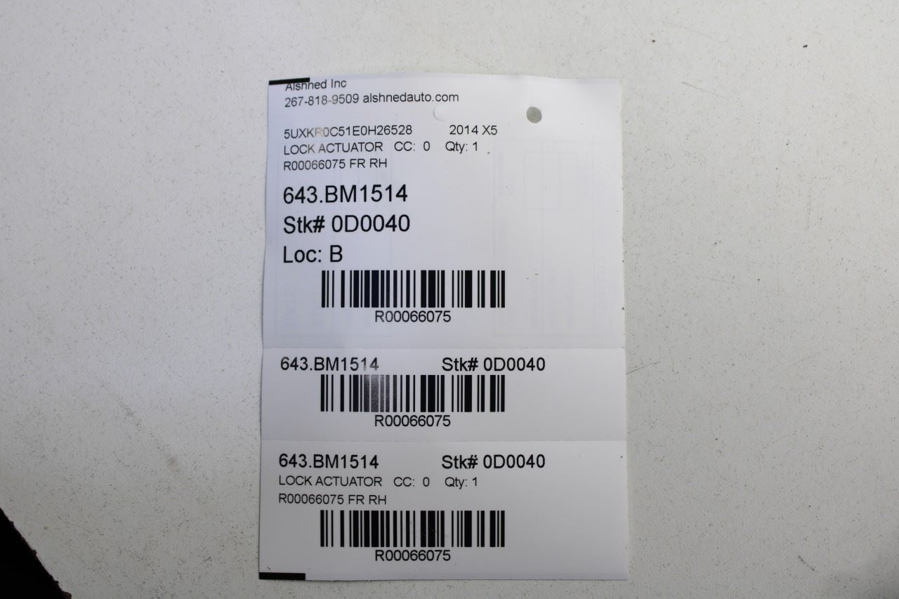 2014-2018 BMW X5 xDrive35i Front Right Side Door Lock Latch Actuator 51217281934 - Alshned Auto Parts