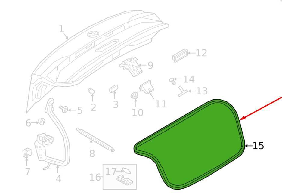 2019-2026 Volkswagen Jetta SE Trunk Deck Lid Weatherstrip Seal 17A827705J9B9 OEM1
