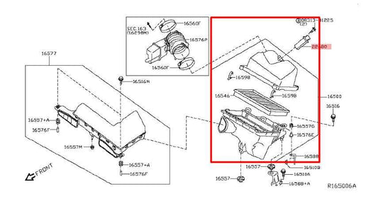 15-24 Nissan Murano Platinum 3.5L AWD Air Intake Cleaner w/ Air Mass Flow Sensor - Alshned Auto Parts
