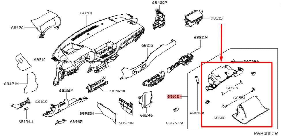 2019-2020 Nissan Altima Glove Box Storage Compartment 68102-6CA0A OEM - Alshned Auto Parts