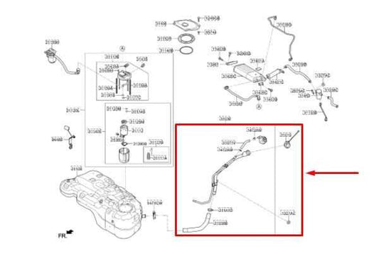 2015-2021 Hyundai Tucson Value 2L Fuel Filler Neck Hose Tube Pipe 31030-D3500 - Alshned Auto Parts