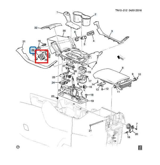 17-19 GMC Acadia SLT-1 Console Right Side Seat Heat Control Switch 84136435 OEM - Alshned Auto Parts