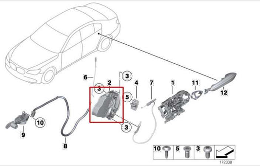 10-15 BMW 750I xDrive Rear Left Driver Side Door Lock Latch Actuator 51227185687 - Alshned Auto Parts