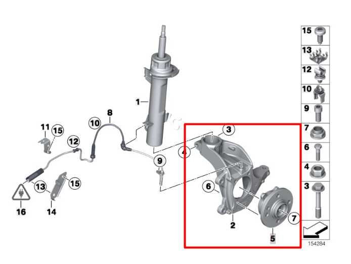 2007-2013 Mini Cooper 1.6L Front Suspension Driver Left Side Spindle Knuckle Hub1