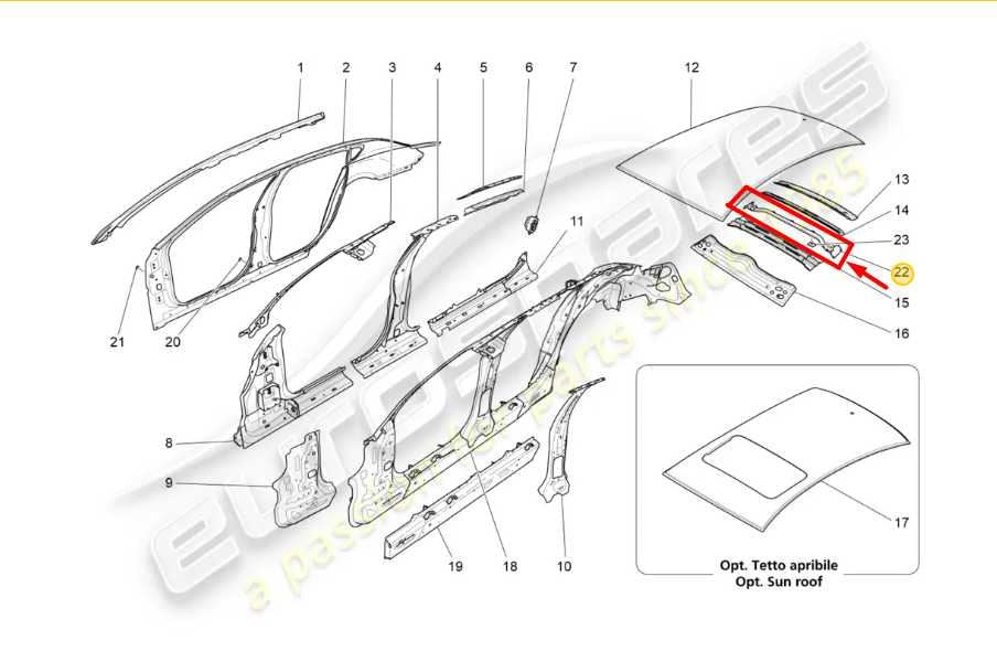 2014-2020 Maserati Ghibli Sun Roof Center Cross Bar Brace Bracket 670030441 OEM - Alshned Auto Parts