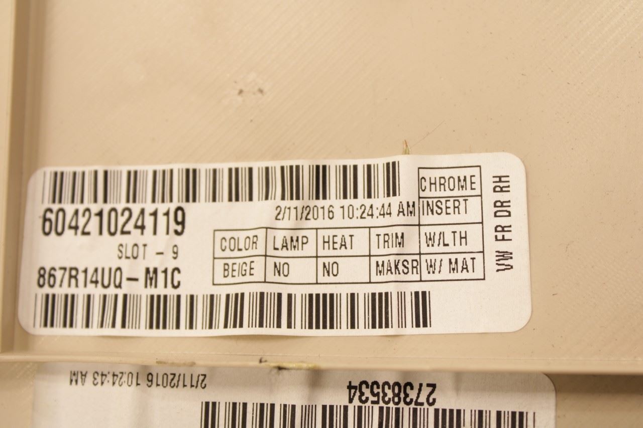 2012-19 Volkswagen Passat SE Front Right Passenger Door Trim Panel 561867012GOUT - Alshned Auto Parts