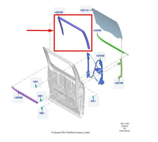 2015-2023 Ford F150 RR RH Side Door Window Glass Run Channel FL34-1625766-AX OEM - Alshned Auto Parts