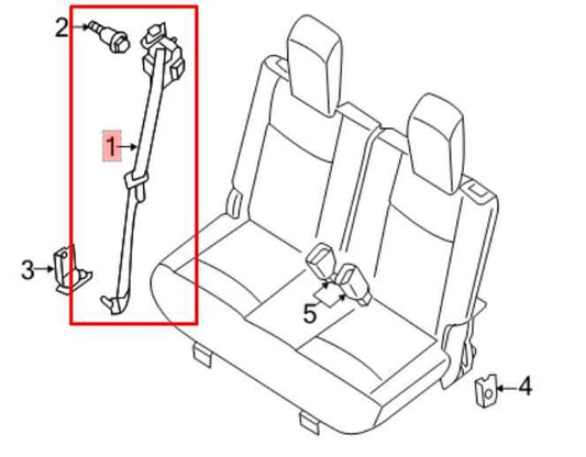 14-20 Nissan Pathfinder SV Rear LH Side 3rd Row Seat Belt Retractor 89845-9PM0B - Alshned Auto Parts
