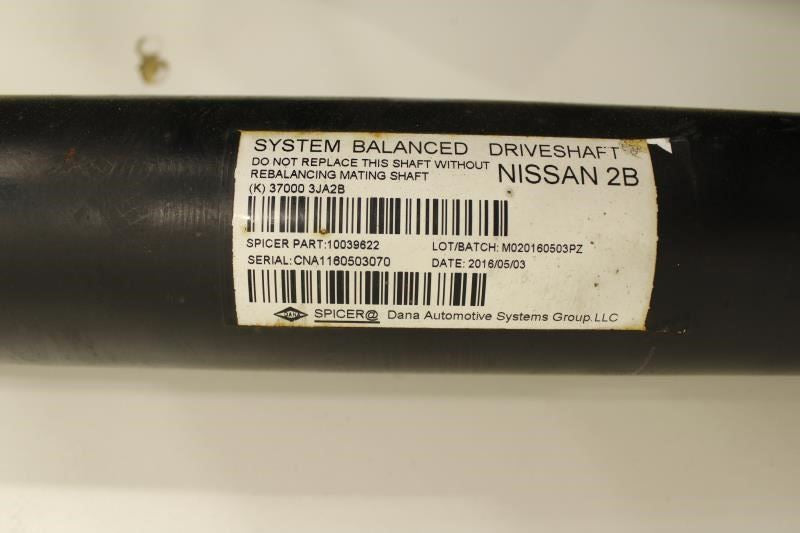 2013-2020 Nissan Pathfinder 4WD Rear Propeller Drive Shaft 37000-3JA2B OEM - Alshned Auto Parts