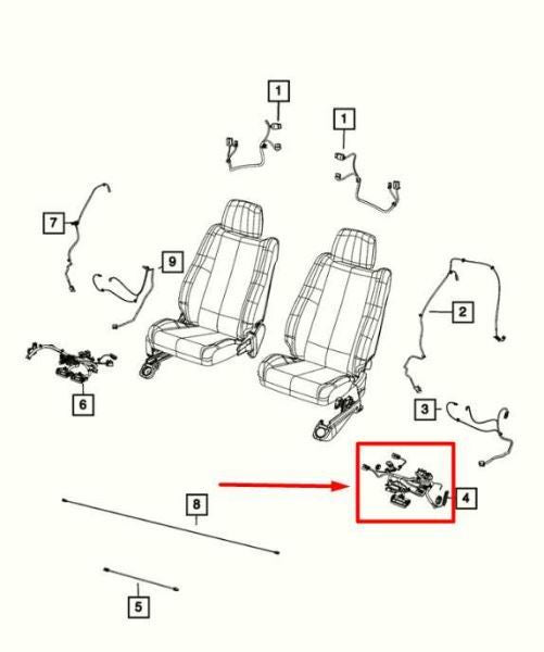 2018-2020 Dodge Durango Front Left Seat Cushion Wire Harness 68298217AC OEM - Alshned Auto Parts