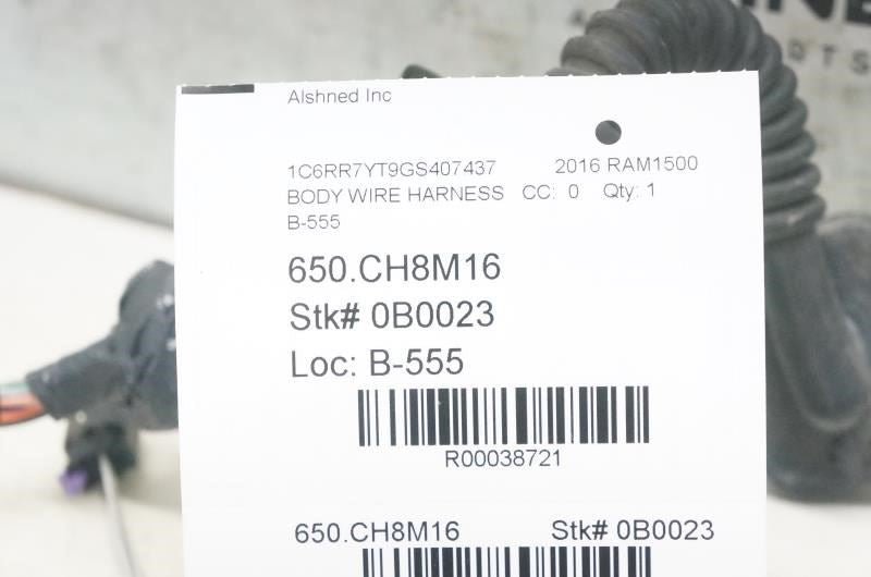 2016-17 Ram 1500 Crew Cab Rear Left Driver Side Door Wire Harness 68263812AA OEM9