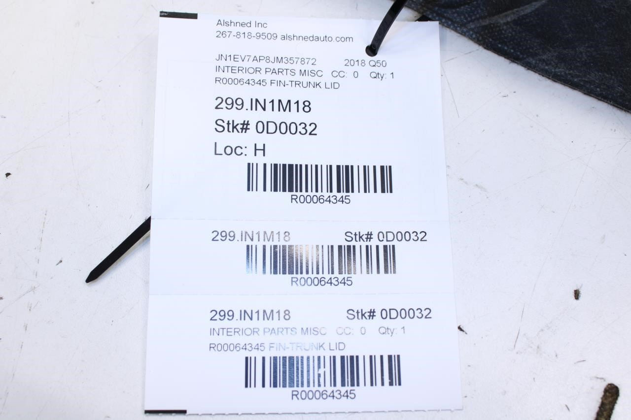 14-23 Infiniti Q50 Luxe Rear Trunk Deck Lid Trim Finisher Cover Panel 849664GA0A - Alshned Auto Parts