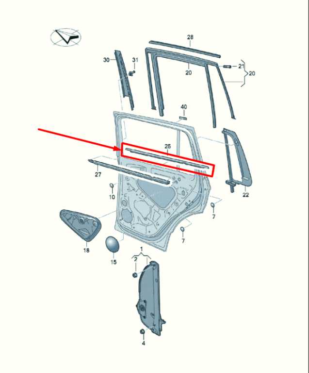 2018-2025 Volkswagen Atlas S Rear Right Door Belt Outer Molding 3CN8394762MG OEM - Alshned Auto Parts