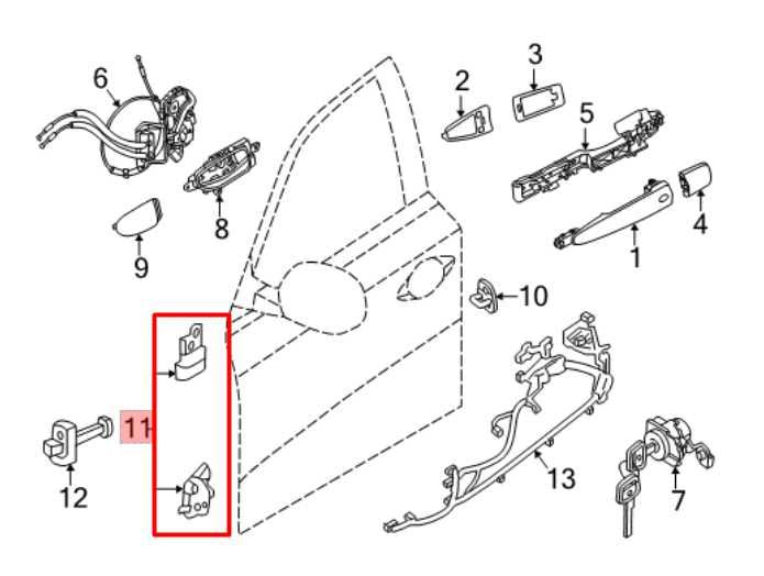 13-20 Nissan Pathfinder SV Front RH Door Hinge Upper and Lower Pair 80401-5AA0B - Alshned Auto Parts