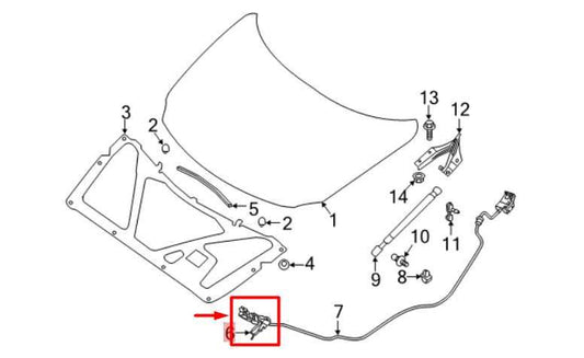 2016-2021 Nissan Maxima Hood Lock Latch Release Actuator 65601-4RA0A OEM - Alshned Auto Parts