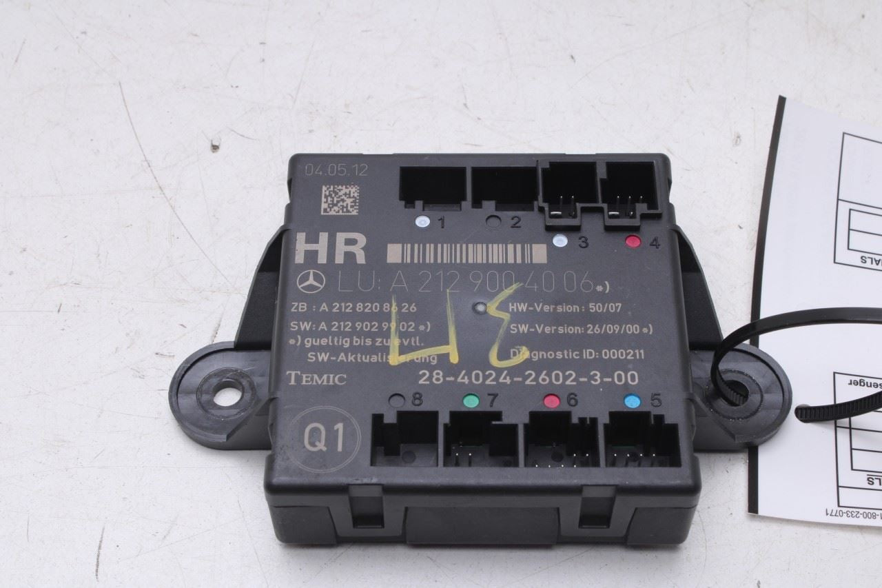 2010-2016 Mercedes-Benz E350 Sport 4MATIC Rear Right Side Door Control Module - Alshned Auto Parts