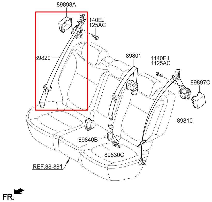 14-16 Kia Soul+ 2.0L Rear Passenger Right Side Seat Belt Retractor 89820B2500EQ - Alshned Auto Parts