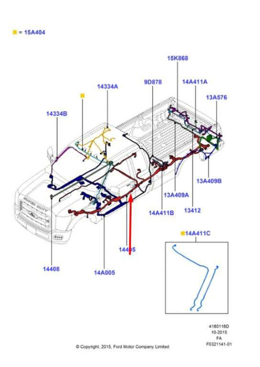 2016 Ford F-250 Crew Cab Lariat Chassis Frame (Rear Lamps) Wire Harness *ReaD* - Alshned Auto Parts