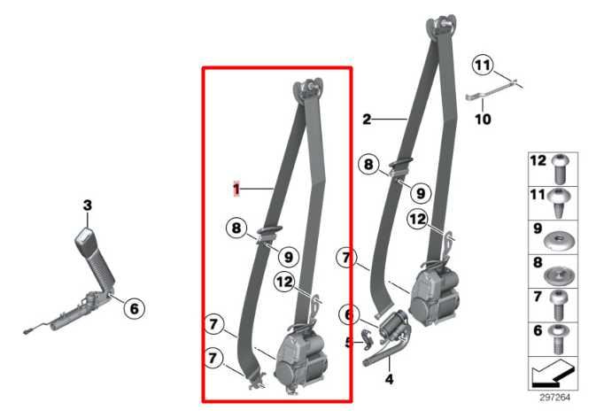 13-15 BMW 750i xDrive 4.4L Front Right Side Seat Belt Retractor 72117382392 OEM - Alshned Auto Parts