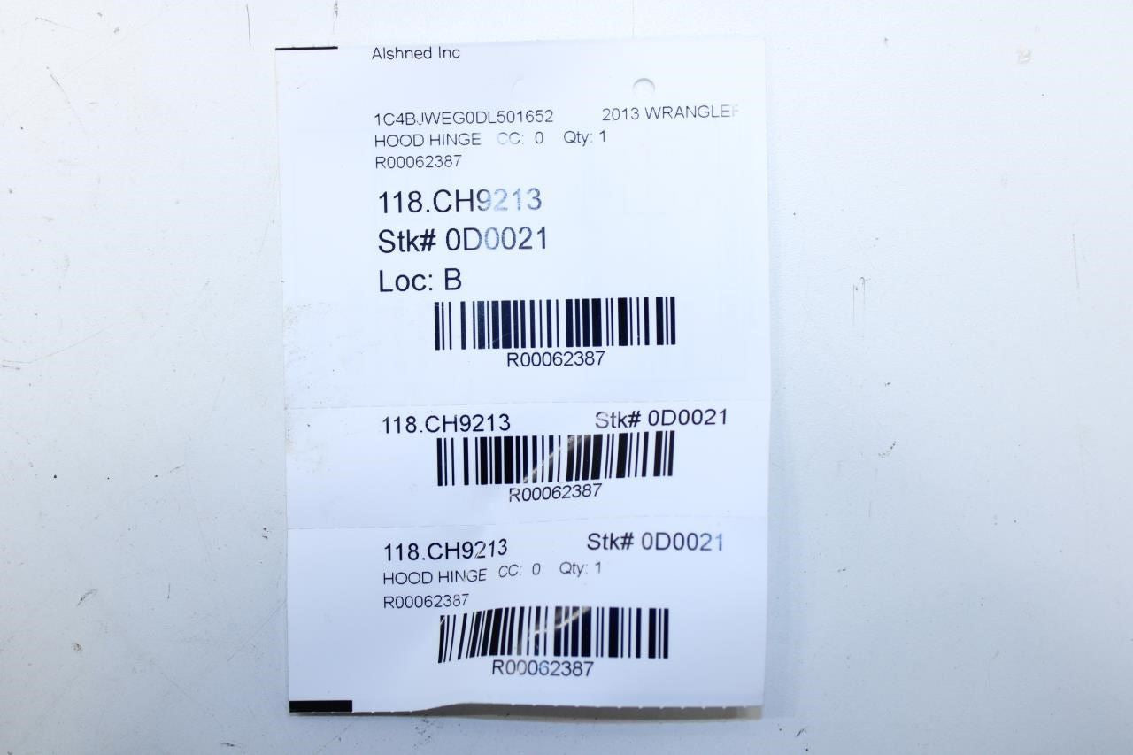 2010-2015 Jeep Wrangler Front RH and LH Hood Hinge Set w/ Bolts 55395396AE OEM - Alshned Auto Parts