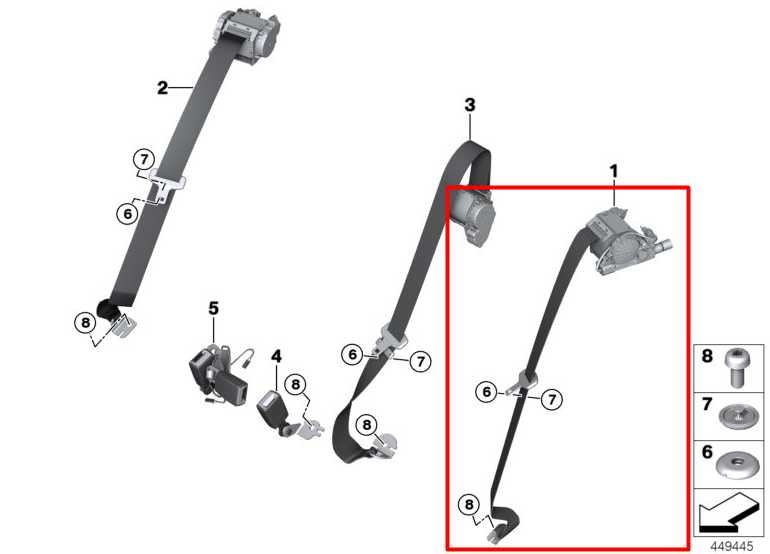 16-24 Mini Cooper Clubman AWD Rear Driver Left Side 2nd Row Seat Belt Retractor1