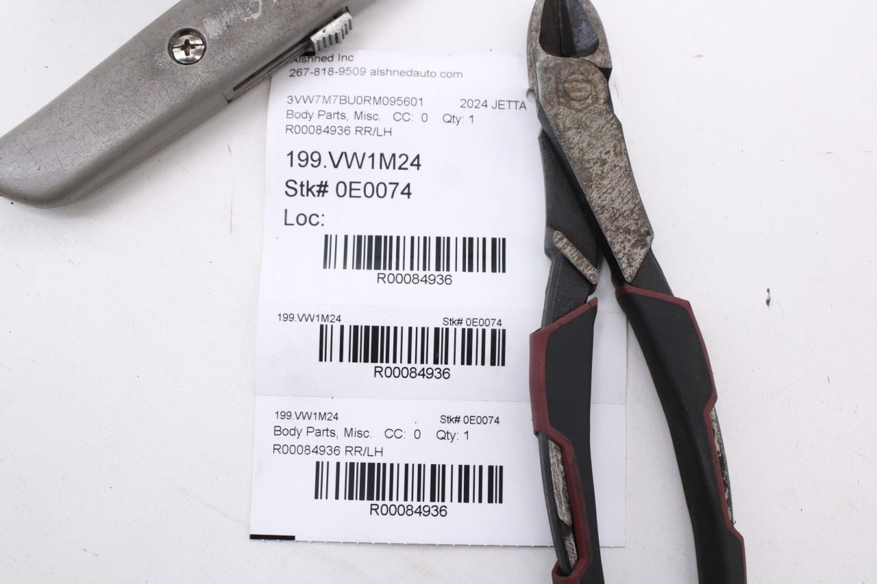 2019-26 Volkswagen Jetta SE Rear Left Door Run Channel w/ Belt Weatherstrip Set - Alshned Auto Parts