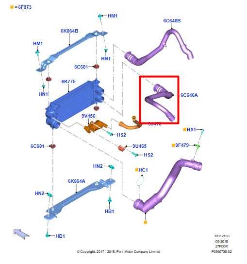 2018-20 Ford F150 2.7L Turbocharger Intercooler Air Duct Pipe Hose JL34-6C646-CA - Alshned Auto Parts